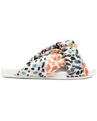 Fendi - Printed Silk Sandals - Lyst