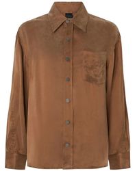 Pinko - Logo-Embroidered Button-Up Shirt - Lyst