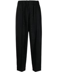 Undercover - Rhinestone-embellished Tapered Wool Trousers - Lyst