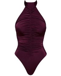 Noire Swimwear - Badpak Met Halternek En Ruches - Lyst