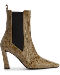 Giuseppe Zanotti - Janiee Snake-print Leather Ankle Boots - Lyst