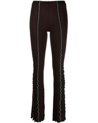 Siedres - Contrast-stitch Flared Trousers - Lyst
