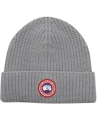 Canada Goose - Logo-Patch Ribbed Beanie - Lyst