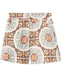 La DoubleJ - Ballata Medallion Print Shorts - Lyst