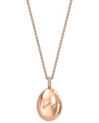 Faberge - 18kt Rose Gold Essence I Love You egg Pendant - Lyst