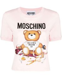 Moschino - Teddy Bear-print Organic Cotton T-shirt - Lyst