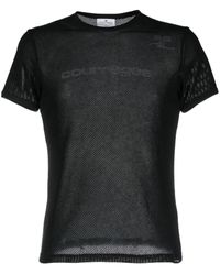 Courreges - T-shirt microrete nera - Lyst
