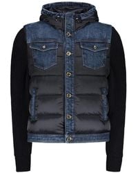 Moorer - Denim-Panelled Hooded Jacket - Lyst