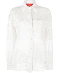 La DoubleJ - Chemise Boutonnée Boy À Dentelle Brodée - Lyst