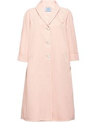 Prada Single-breasted Denim Coat - Pink