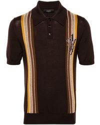 Amiri - Striped Wool Polo Shirt - Men's - Wool/cotton - Lyst