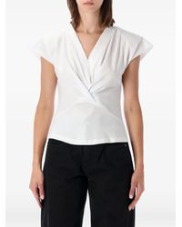 Isabel Marant - Nadrine Twist-Detail Cap-Sleeve T-Shirt - Lyst