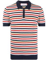 Orlebar Brown - Stripe-Print Knit Polo Shirt - Lyst