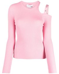 Blumarine - Gerippter Pullover Mit Cut-Out - Lyst