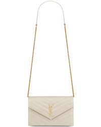 Saint Laurent - Cassandre Leather Wallet On Chain - Lyst