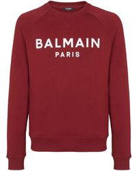 Balmain - Logo-print Organic Cotton Sweatshirt - Lyst
