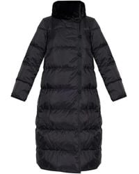 Emporio Armani - Quilted Fur-Trimmed Coat - Lyst