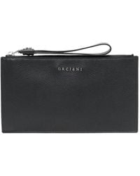 Orciani - Logo-lettering Leather Clutch Bag - Lyst