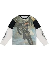 Rhude - Leap Of Death Graphic-Print Layered-Sleeve T-Shirt - Lyst