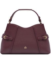 Aigner - Medium Cavallo Buckle-Detail Leather Tote Bag - Lyst