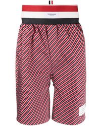 Thom Browne - Rwb-stripe Cotton Shorts - Lyst