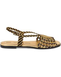 Etro - Woven Flat Sandals - Lyst