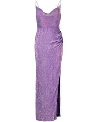 retroféte - Katya Draped Sequined Chiffon Gown - Lyst