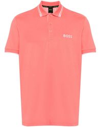 BOSS - Logo-embroidered Piqué Polo Shirt - Lyst