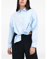MARCELLA - Ezra Diagonal-Seams Buttoned-Cuffs Top - Lyst