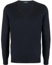 Zanone - Ribbed V-Neck Sweater - Lyst