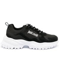Just Cavalli - Logo-Print Lace-Up Sneakers - Lyst