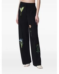 Stella McCartney - Floral-Embroidered Trousers - Lyst
