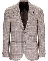 Lardini - Checked Two-Button Jacket - Lyst