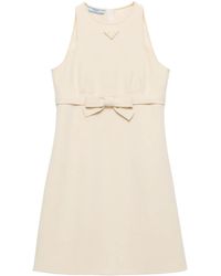 Prada - Robe Courte À Détail De Nœud - Lyst