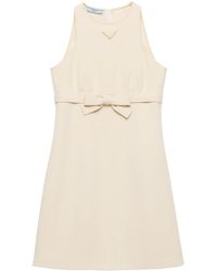 Prada - Bow Detailing Short Dress - Lyst