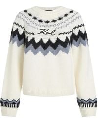 KARL LAGERFELD - Alpine Knitted Sweater - Lyst