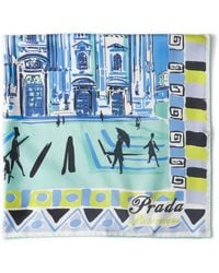 Prada - Pittoresque 90 Milan-Print Foulard - Lyst