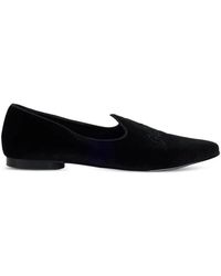 Gcds - Logo-Embroidered Velvet Loafers - Lyst