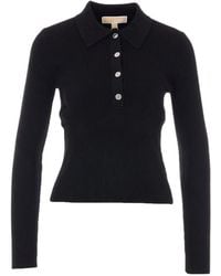 MICHAEL Michael Kors - Button Long-Sleeve Polo Shirt - Lyst