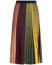 Simon Miller - Celia Striped Pleated Midi Skirt - Lyst