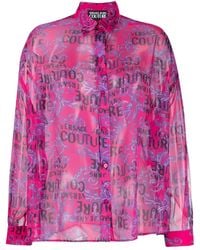 Versace Jeans Couture - Logo-Print Long-Sleeve Shirt - Lyst