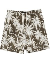 Amiri - Palm-Print Swim Shorts - Lyst