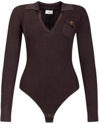 Elisabetta Franchi - Knit Bodysuit With Openwork Embroideries - Lyst