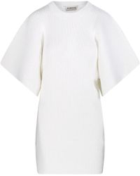 P.A.R.O.S.H. - Geripptes Minikleid Mit Weiten Ärmeln - Lyst