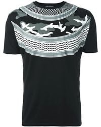 Neil Barrett - Camouflage-Print Graphic-Print T-Shirt - Lyst