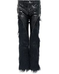 Junya Watanabe - Pelzbesatz-Hose Mit Kroko-Effekt - Lyst