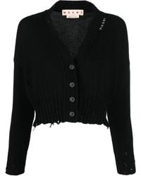 Marni - ダメージ クロップド カーディガン - Lyst
