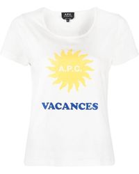 A.P.C. - T-Shirt mit "Vacances"-Print - Lyst