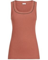 Brunello Cucinelli - Ribbed Trim Top - Lyst