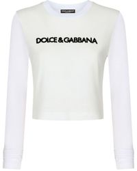 Dolce & Gabbana - T-shirt a maniche lunghe con logo - Lyst